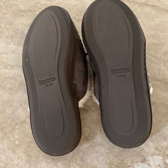 Charcoal Grey Suede Slippers - Picture 3 of 3